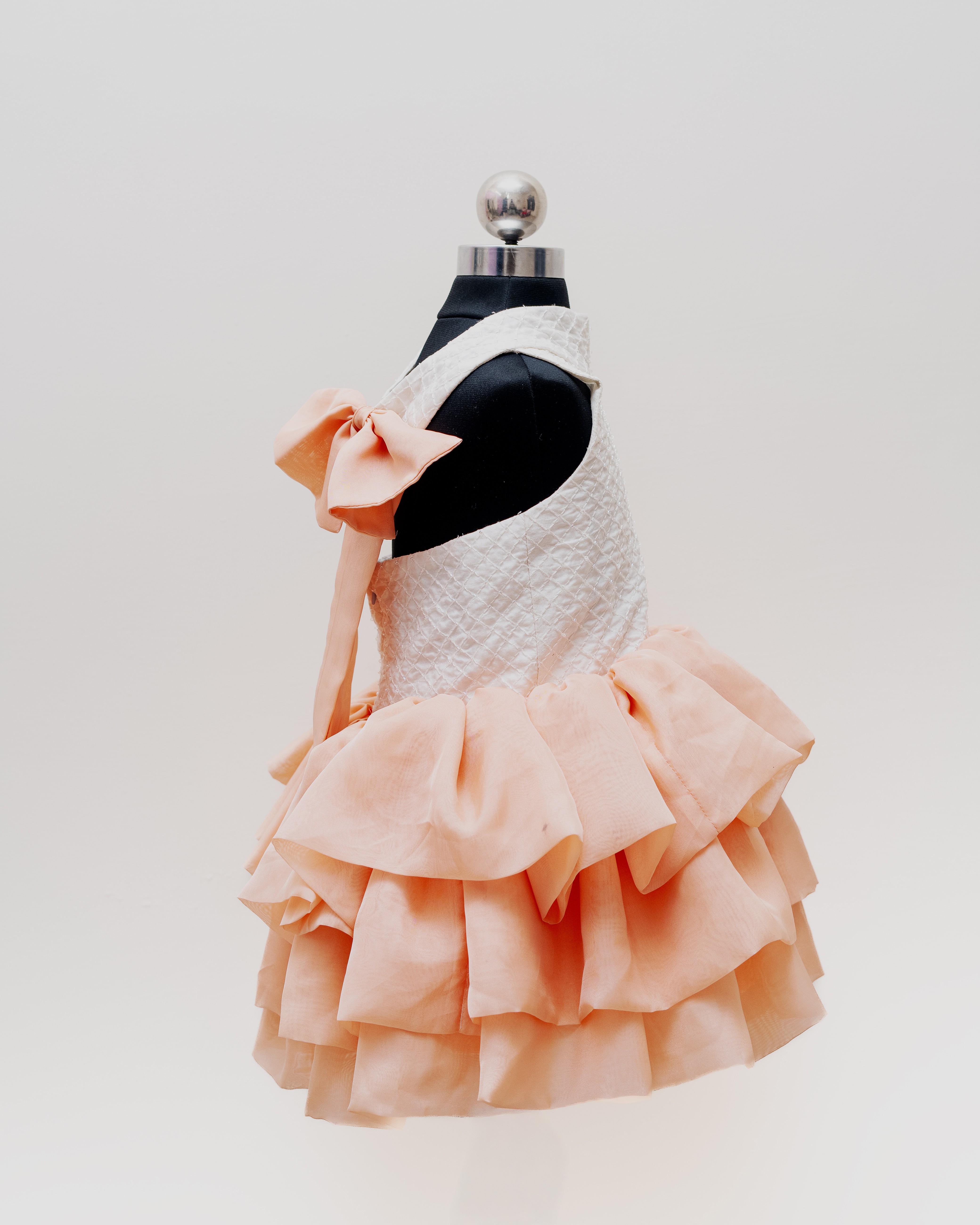 Peach Luxe Layered Tulle Dress
