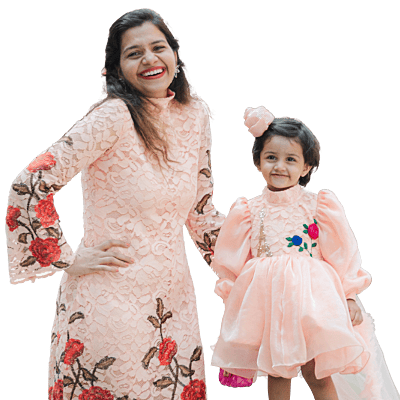 Lilac Whimsy Mother-Daughter Dress Set with Charming Rose Detail Lilac Whimsy Mother-Daughter Dress Set with Charming Rose Detail